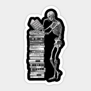 Horror Reader Weekend Skeleton Sticker